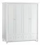 Kombinovaná šatní skříň 4d s osvětlením luxor - bílá