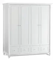 Kombinovaná šatní skříň 4d s osvětlením luxor - bílá