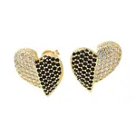Brass Pave Cubic Zirconia Stud Earrings