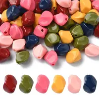 60Pcs 6 Colors Opaque Acrylic Beads