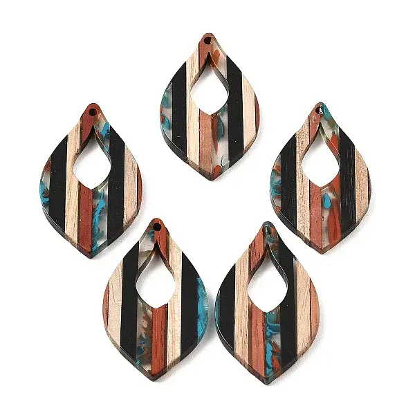 Transparent Resin & Walnut Wood Pendants