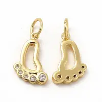 Rack Plating Brass Micro Pave Cubic Zirconia Charms