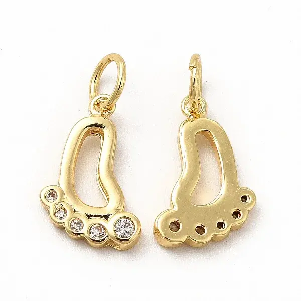 Rack Plating Brass Micro Pave Cubic Zirconia Charms