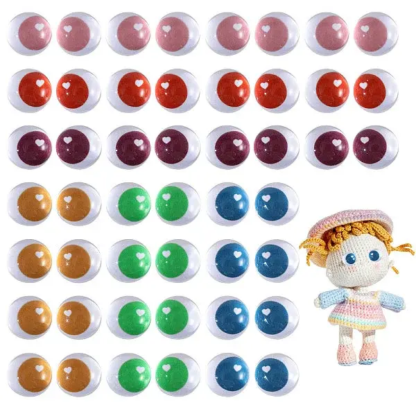 48Pcs 12 Colors Glass Craft Eyes Cabochons