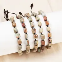 Natural Shoushan Stone Beads Braided Bead Bracelets for Men Women