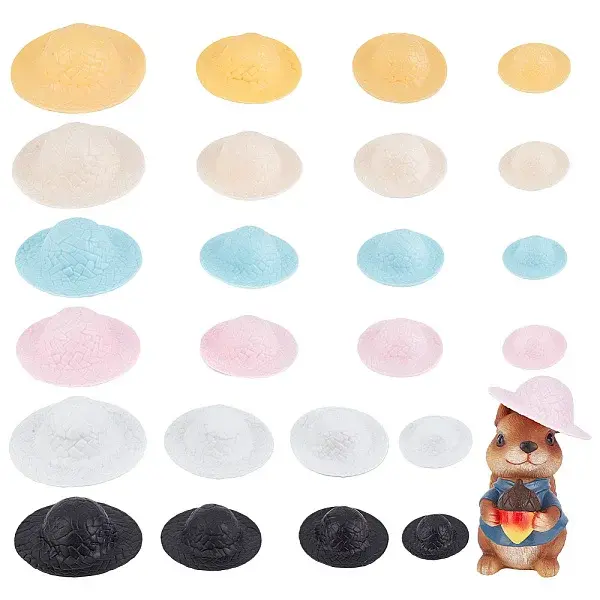 24Pcs Mini Handmade Plastic Doll Hats