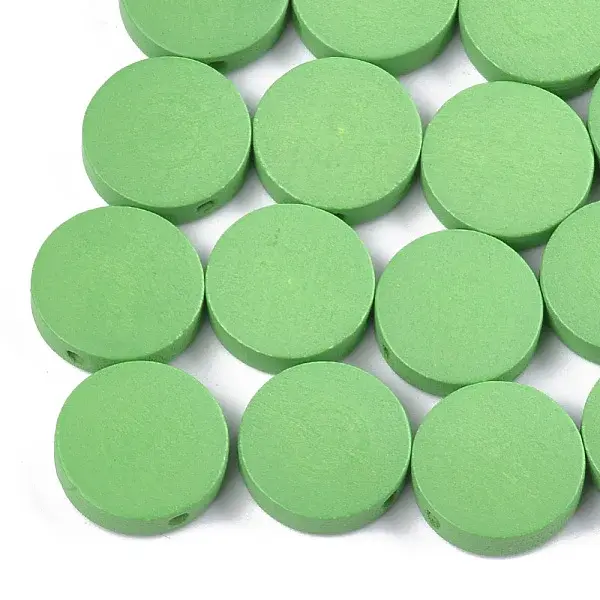 Painted Natural Poplar Wood Beads