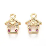 Brass Micro Pave Cubic Zirconia Charms