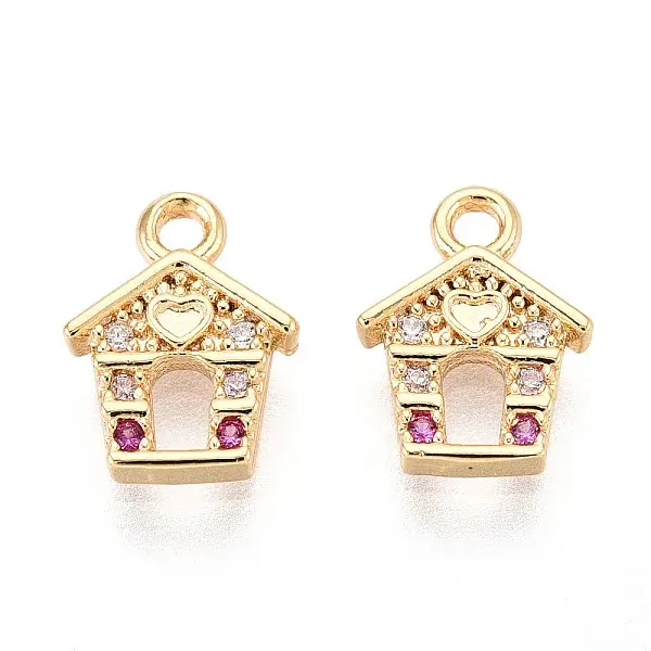 Brass Micro Pave Cubic Zirconia Charms