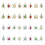 32Pcs 8 Colors Alloy Enamel Pendants