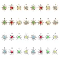 32Pcs 8 Colors Alloy Enamel Pendants