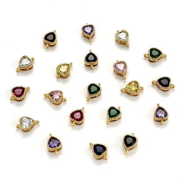 Real 18K Gold Plated Brass Micro Pave Cubic Zirconia Links Connectors