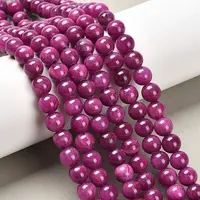 Natural Dyed Yellow Jade Gemstone Bead Strands