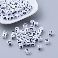 Acrylic Horizontal Hole Letter Beads