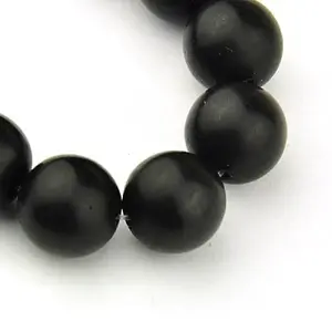Synthetic Black Stone Beads Strands