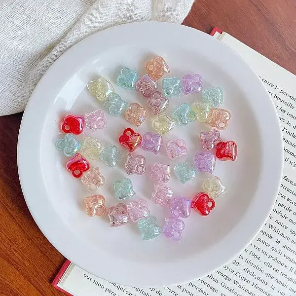 Transparent Crackle Acrylic Pendants