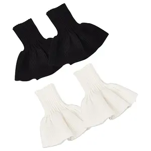 2 Pairs 2 Colors Cotton Knit Rib Sleeve Cuff