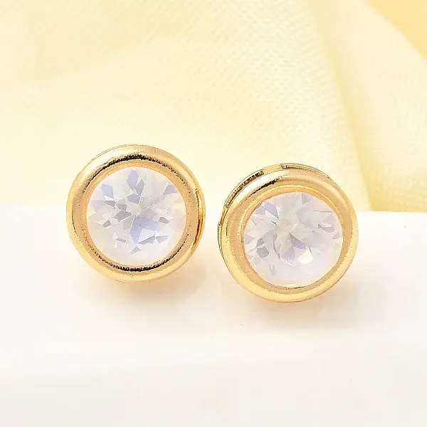 Brass Glass Stud Earrings