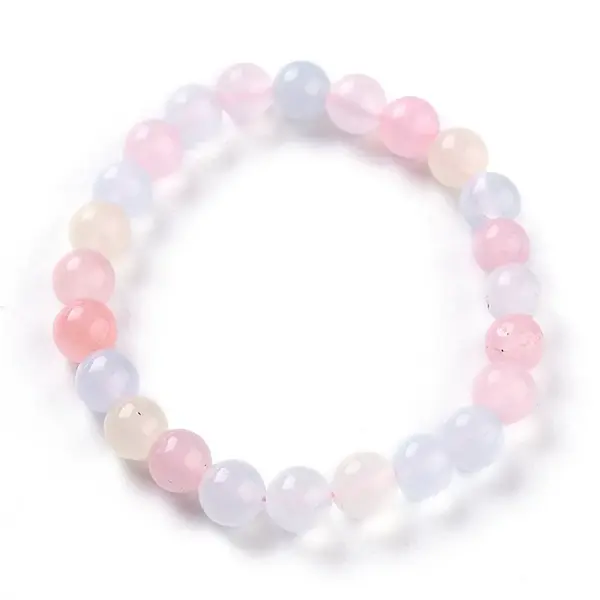 Dyed Natural Jade Beads Stretch Bracelets