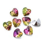 Heart Electroplated Glass Charms