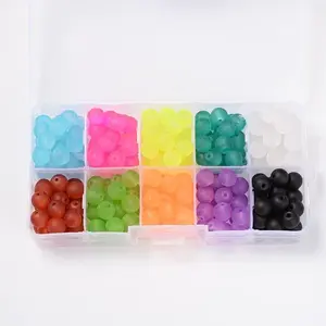 Frosted Round Transparent Glass Beads