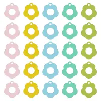 40Pcs 5 Colors Baking Paint Alloy Pendants
