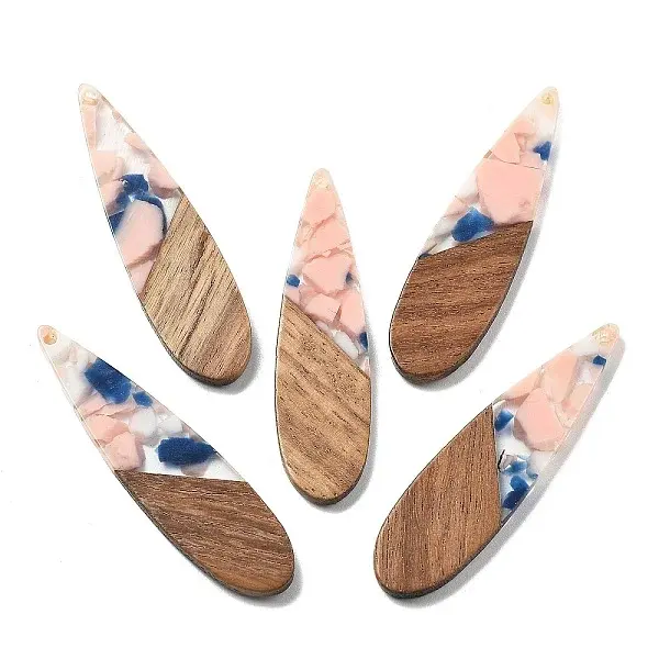 Resin and Walnut Pendants