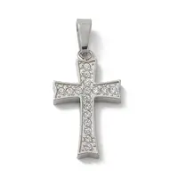 304 Stainless Steel Micro Pave Cubic Zirconia Pendants