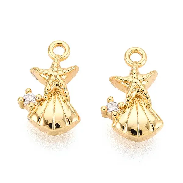 Brass Micro Pave Cubic Zirconia Charms