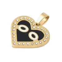 Ion Plating(IP) 304 Stainless Steel Enamel Rhinestone Pendants