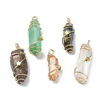 Electroplated Natural Quartz Crystal Pendants