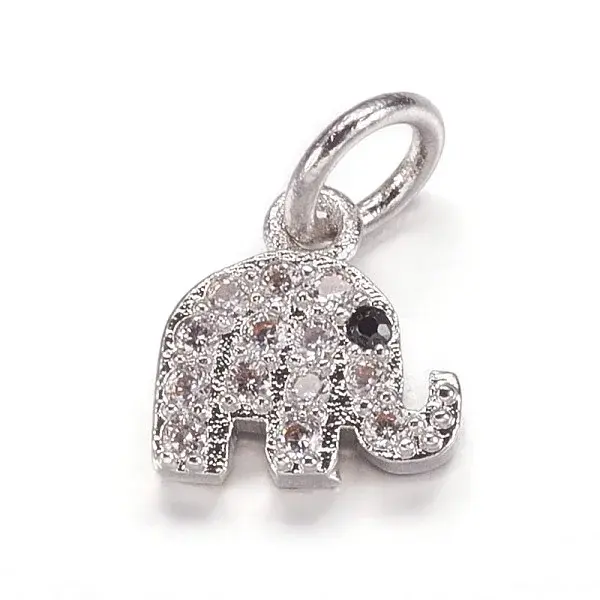 Brass Micro Pave Cubic Zirconia Pendants