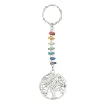 Chakra Natural Lava Rock & Alloy Tree of Life Pendant Keychain