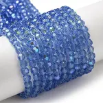 Electroplate Transparent Glass Beads Strands