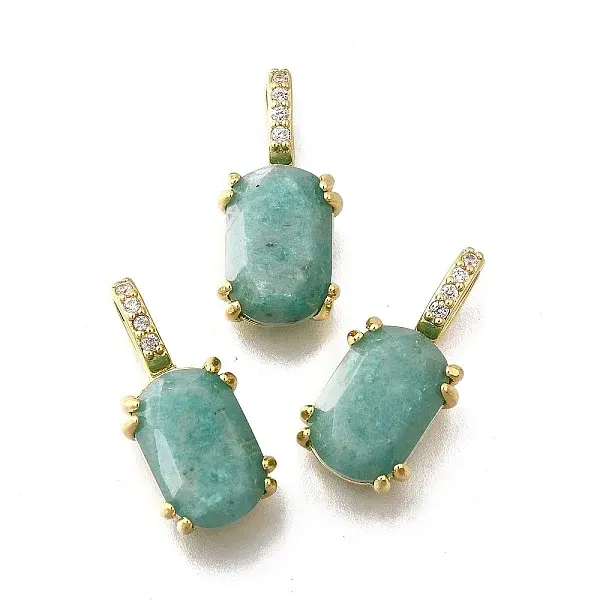Natural Amazonite Faceted Oval Pendants