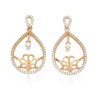 Brass Micro Pave Clear Cubic Zirconia Peg Bails Pendants