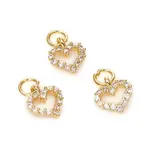 Electroplated Brass Micro Pave Cubic Zirconia Charms