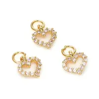Electroplated Brass Micro Pave Cubic Zirconia Charms