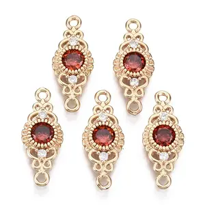 Brass Micro Pave Cubic Zirconia Links Connectors