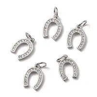 CZ Brass Micro Pave Cubic Zirconia Horse Shoe Charms