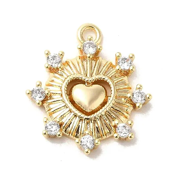 Brass Micro Pave Cubic Zirconia Charms