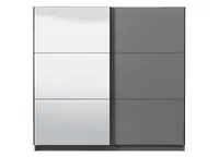 Šatníková skriňa s posuvnými dverami a zrkadlom catalina 220 - šedá