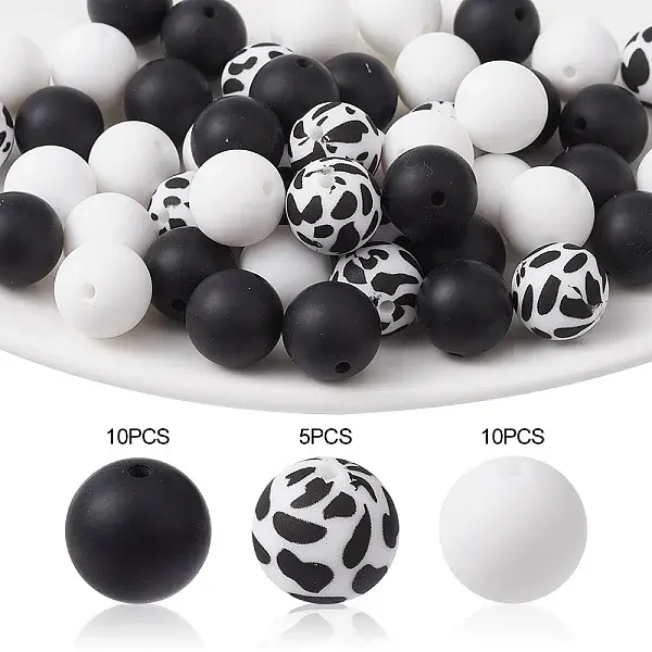 Round Food Grade Eco-Friendly Silicone Focal Beads