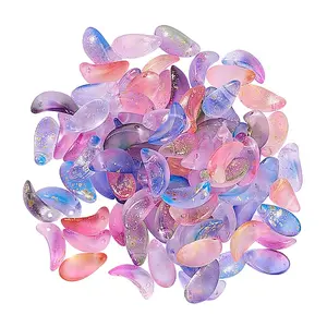 100Pcs 5 Colors Handmade Foil Glass Charms