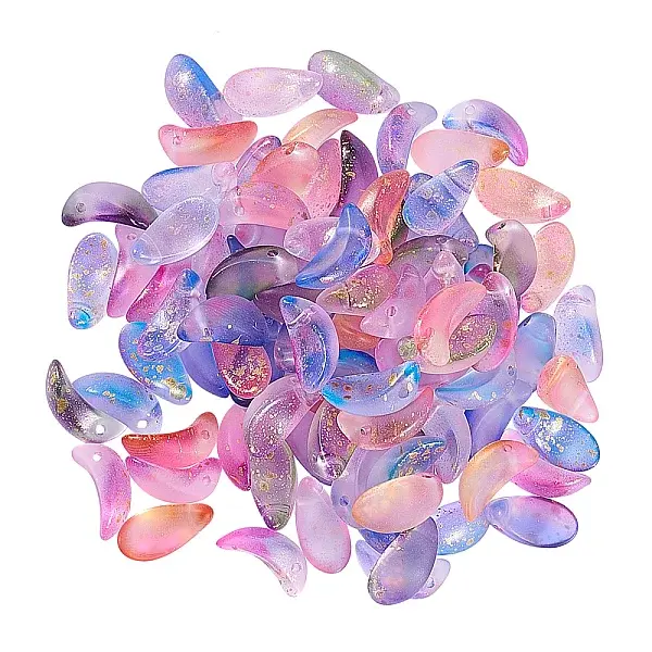 100Pcs 5 Colors Handmade Foil Glass Charms
