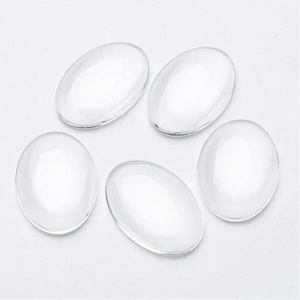 Transparent Oval Glass Cabochons