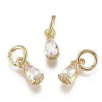 Brass Micro Pave Cubic Zirconia Charms