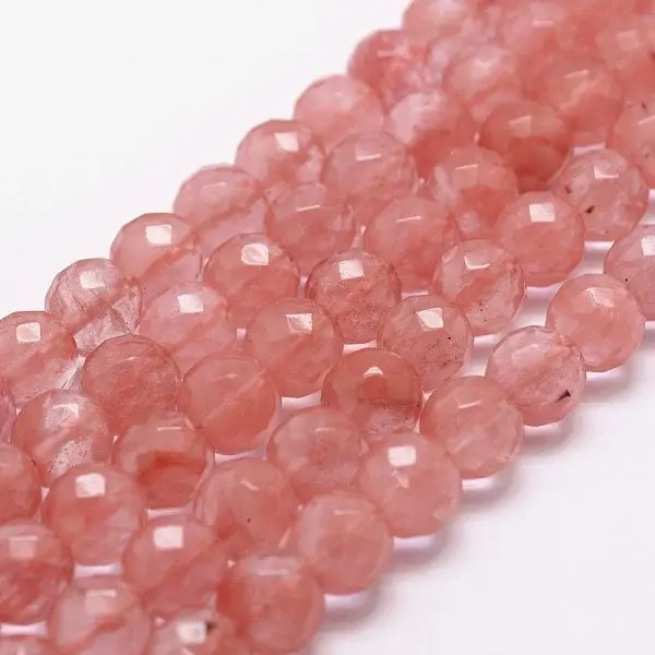 Cherry Quartz Glass Beads Strands