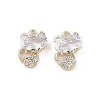 Brass Micro Pave Clear Cubic Zirconia Pendants