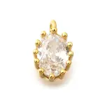 Brass Micro Pave Cubic Zirconia Charms